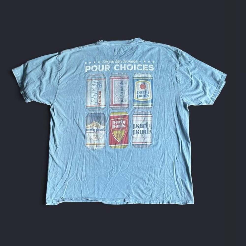 Fraternity Party Beer Shirt Men’s XL Blue Miller Bud light Busch Natural
